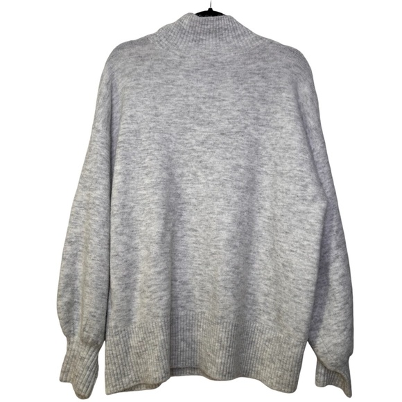 Vince Camuto Women’s MED Light Heather Gray Wool Blend Mock Neck Sweater - Picture 2 of 9